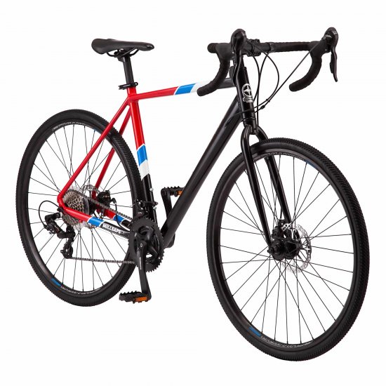 Schwinn Millsaps Road Bike, 700c wheels, 14 speeds, black / red, cyclocross