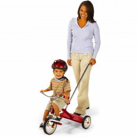 Radio Flyer, Classic Red Tricycle with Push Handle, 10" Front Wheel