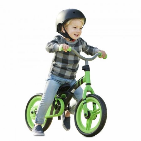 My First Balance-to-Pedal Training Bike for Kids in Green, Ages 2-5 Years, 12-Inch