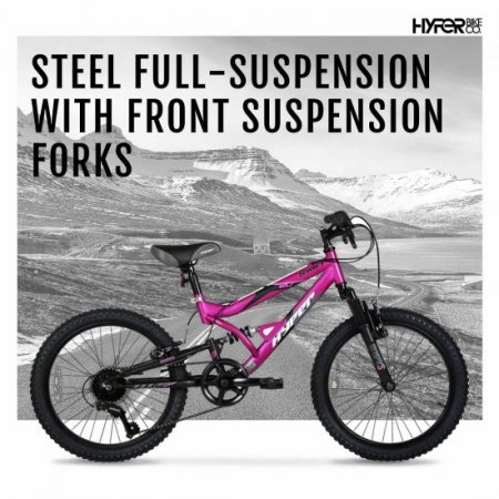 Hyper Bicycles 20" Girls Swift Mountain Bike, Kids, Magenta