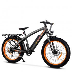 Addmotor 26 In. 48V 16Ah 750W 23MPH Mountain Electric Bikes for Adults Men, M-560 P7 Fat Tire Electric Bicycle 7 speeds Gear Outdoor Ebikes, Orange