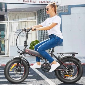 500W Electric Bike, 20'' X 4.0'' Fat Tire Electric Bike Folding Electric Bicycle Features 36V 12.5Ah Built-in Battery, LCD Display and 6 Speed Gear, 23MPH Snow/Beach Ebike for Adult