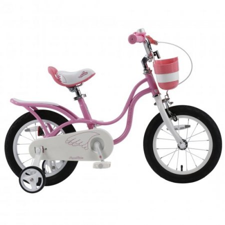 Royalbaby Little Swan Pink 16 Girl's Bicycle With Training Wheels and Basket