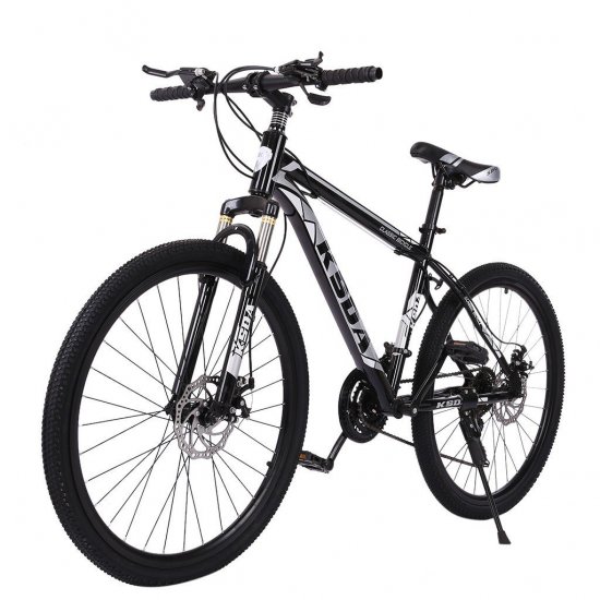 Abcnature 26\" Men\'s Mountain Bike Adult Road Offroad City Bike 21-Speed Aluminum Full Suspension Bicycle Black