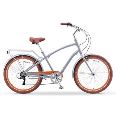 sixthreezero Everyone Men's 26 In. 7-Speed New Sport Hybrid Cruiser Bicycle, Ash Amber