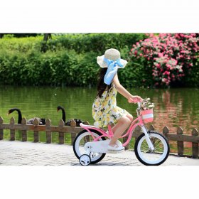 Royalbaby Little Swan Pink 16 Girl's Bicycle With Training Wheels and Basket