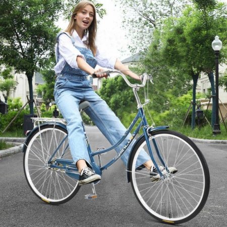 HOMBOM 26-Inch Single Speed Bicycle Womens Comfort Bikes Beach Cruiser Bike for Women Comfortable Bicycle