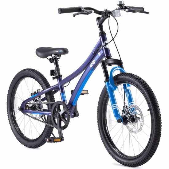 Royalbaby Boys Girls Kids Bike Explorer 20 In. Bicycle Front Suspension Aluminum Child\'s Cycle with Disc Brakes, Blue